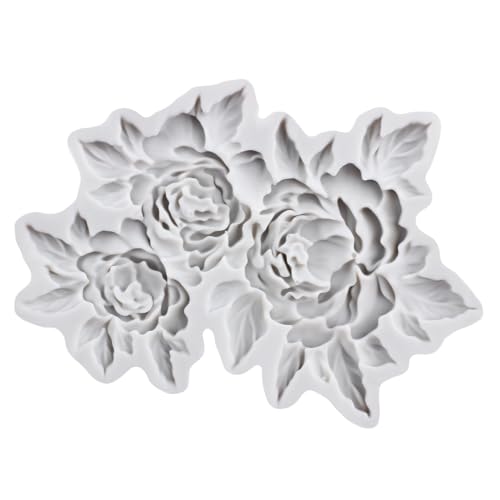 Peony Flower Polymer Clay Molds Peony Flower Leaf Silicone Mold - color: Style I