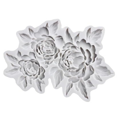 Peony Flower Polymer Clay Molds Peony Flower Leaf Silicone Mold - color: Style I