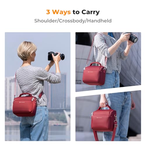K&F CONCEPT Camera Sling Bag Small Crossbody Bag - color: 10-Red