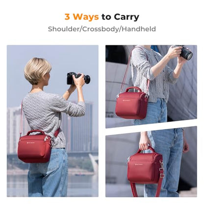 K&F CONCEPT Camera Sling Bag Small Crossbody Bag - color: 10-Red