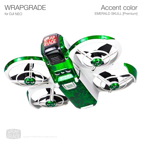 Wrapgrade for DJI NEO Accent Color Sticker (Emerald Skull) - color: Emerald Skull