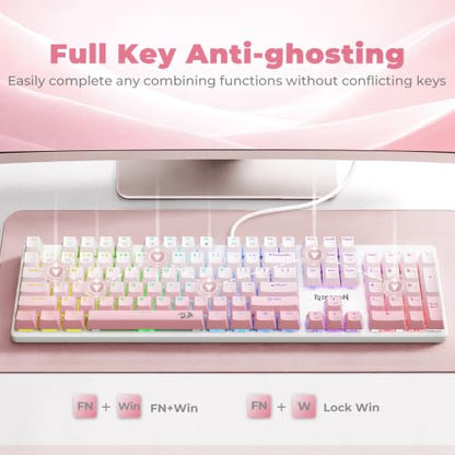 Redragon K671GP Wired Mechanical Keyboard - color: Gradient Pink
