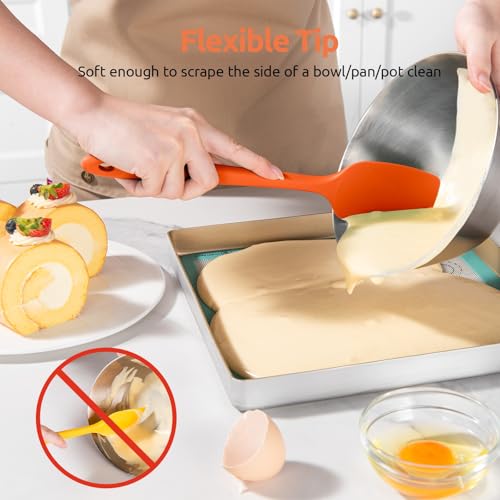 U-Taste 600ºF Heat Resistant Silicone Spatulas for Cooking, 4Pcs/Orange - color: Orange