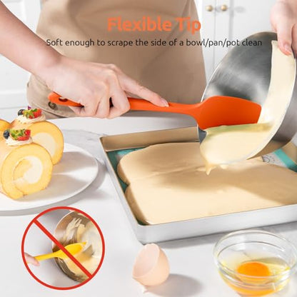 U-Taste 600ºF Heat Resistant Silicone Spatulas for Cooking, 4Pcs/Orange - color: Orange