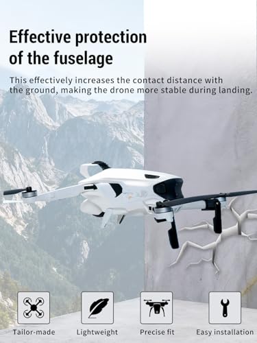 2-Pack Drone Landing Gear for Insta360 Antigravity A1, Lightweight Extension Legs Anti-Scratch Protector Bracket, Shockproof Plastic for Antigravity A1 Accessories (Black)