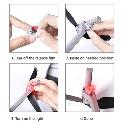 4Pcs Drone Strobe Lights, Anti Collision Light for Drone Night Flying, Universal Quick Flash LED Navigation Light Kit for DJI Neo, Mini 4 Pro, Avata 2, Mini 4k, Air 3S & All RC Drones Accessory