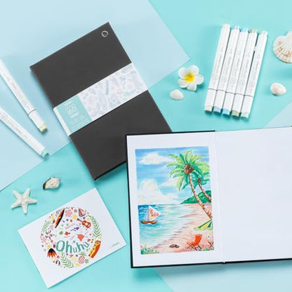 Ohuhu 5.5"x8.5" Double-Sided Bleedproof Marker Pad Art Sketchbook 60 Sheets - size: 5.5" x 8.5"