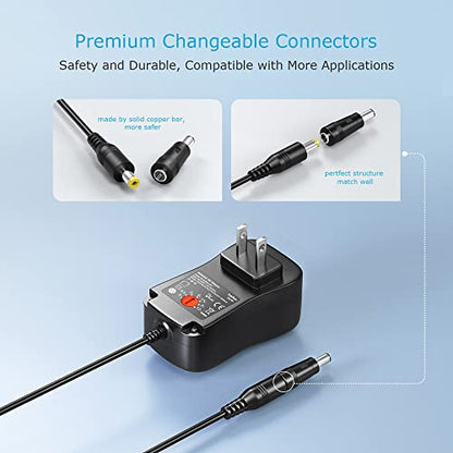 Belker 36W Universal 3V 4.5V 5V 6V 7.5V 9V 12V USBC AC Adapter with 10 Tips - size: 36w 3-12v 3a