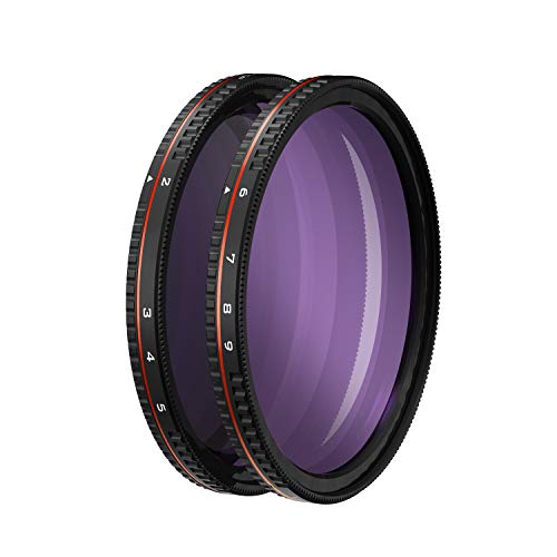 Freewell 82mm Threaded Hard Stop Variable ND Filter All Day 2 to 5 Stop & 6 to 9 Stop - 2Pack - size: 82mm, style: 2-5 Stop & 6-9 Stop