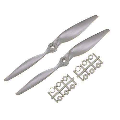 uxcell RC Propellers CW 10x7 Inch 2-Vane for Airplane Nylon Gray 2Pcs with Adapter Rings - size: 10x7 inch