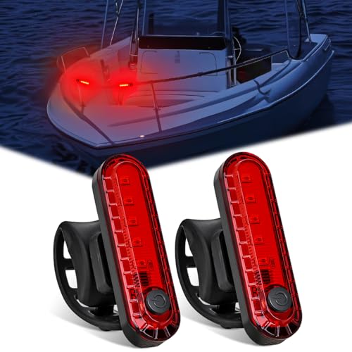 Nilight Marine Boat Navigation Light 2PCS Red Port Bow Lights Four Modes - color: 5LED Navigation Light-Red