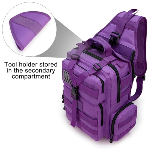 G4Free Large Tactical EDC Sling Bag, Adjustable Holder Backpack for Men - color: Purple