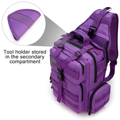 G4Free Large Tactical EDC Sling Bag, Adjustable Holder Backpack for Men - color: Purple