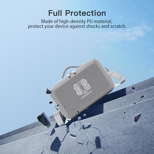 Carrying Case for DJI Neo 2, PU Hard Shell with Shoulder Strap,Compatible with DJI Neo 2 and Drone Accessories, Soft Lining, with Mesh Pocket,Gray