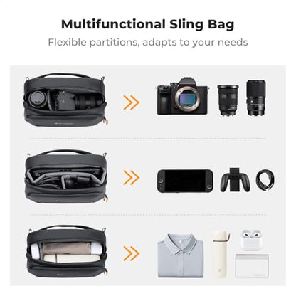 K&F CONCEPT Camera Sling Bag, Water-Resistant Crossbody Bag with Dividers