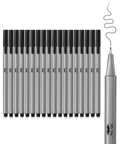 Mr. Pen- Black Fineliner Pens, 18 Pack, 0.4mm Fine Point - color: Black, size: 18 Pack