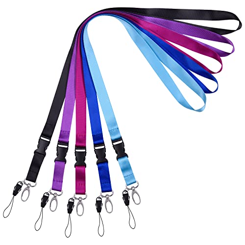Wisdompro Office Lanyard, 5 Pack 22.5 inch Neck Strap Lanyard - 5 Colors - color: 5 Pack Assorted Color - 0.6''