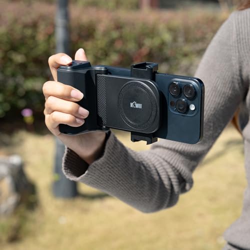 Phone Camera Grip with Remote Control for Smartphones Vlog Shooting - color: Clip on Phone Camera Grip Black