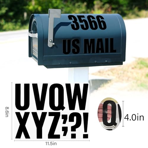 Letter Stickers,Mailbox Numbers,4 Inch Waterproof Vinyl Alphabet - color: Black, size: 4 Inch