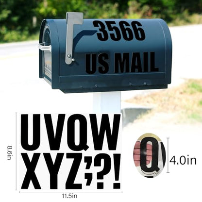 Letter Stickers,Mailbox Numbers,4 Inch Waterproof Vinyl Alphabet - color: Black, size: 4 Inch