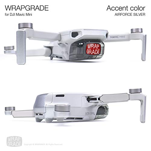 Wrapgrade Skin Compatible with DJI Mavic Mini & 2 SE & 4K | Accent Color (Airforce Silver) - color: Airforce Silver
