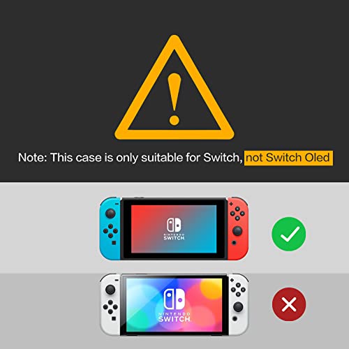 Switch Protector Dockable Case - Clear Hard Shell Cover with Joy-Con Grip TPU, Tempered Glass Screen Protector & Thumb Caps - Protective Accessories Kit for Nintendo Switch Console - size: Switch 1 6.3inch
