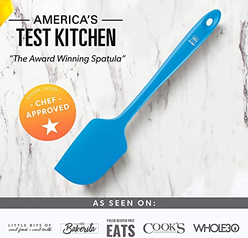 DI ORO Large Silicone Spatula - 600F Heat Resistant, Blue - color: Blue