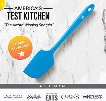 DI ORO Large Silicone Spatula - 600F Heat Resistant, Blue - color: Blue