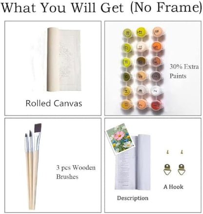 ZRIZQ Flowers Paint by Numbers Kit for Adults Beginner,Wildflowers,16x20 - color: 16"X20"Rolled Canvas - Flowers