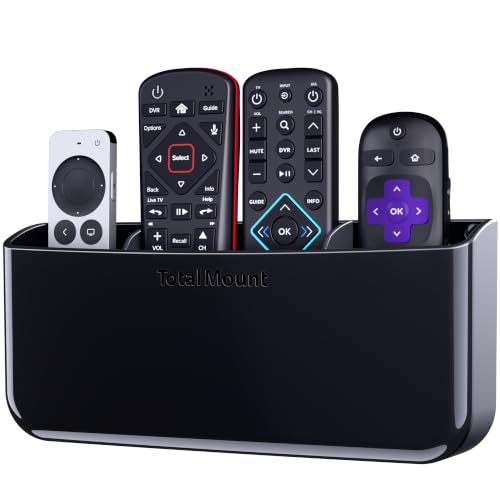 TotalMount Drop-Free Remote Holder – Removable Adhesive Strips – XL Black - color: Black