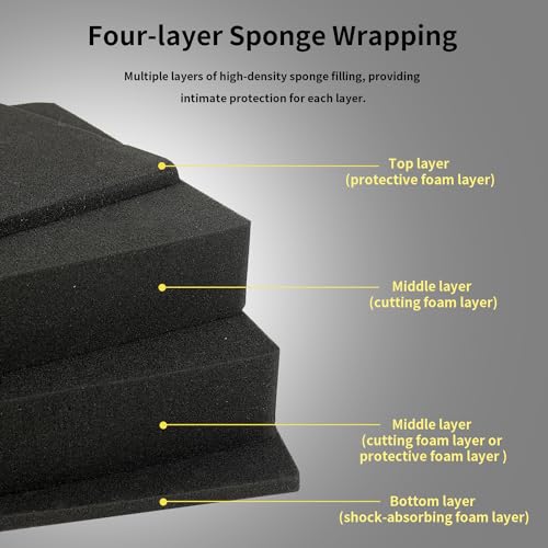 Portable Hard Case,with DIY Foam,Large,18.4x 12.6 x 6.3 inch - size: Large