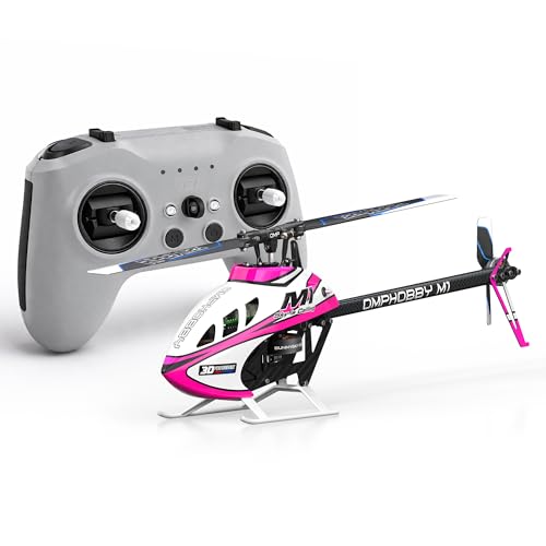 OMPHOBBY M1 V3 PRO 100 Class Mini 3D RC Helicopter Ready to Fly, 6CH Direct Drive with Built-in ELRS Receiver & OFS3+ Flight Control, Micro Helicopters with RadioMaster T8L Transmitter RTF Pink - color: Pink