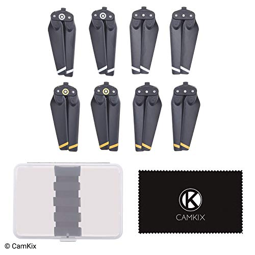 CamKix Propellers Replacement for DJI Spark - 2 Sets (8 Blades) - With Convenient Storage Box - Quick Release Foldable Wings - Flight Tested Design - Essential Accessory For Your DJI Spark Drone