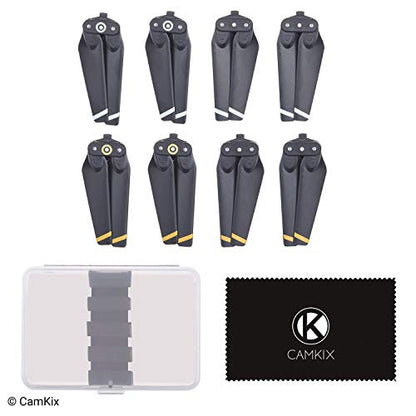 CamKix Propellers Replacement for DJI Spark - 2 Sets (8 Blades) - With Convenient Storage Box - Quick Release Foldable Wings - Flight Tested Design - Essential Accessory For Your DJI Spark Drone