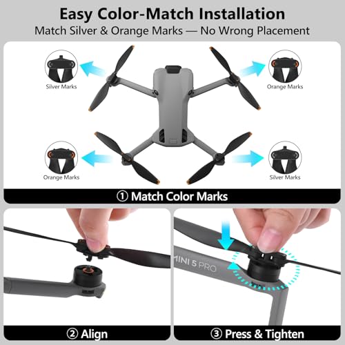 16-Pack Propellers for DJI Mini 5 Pro, Low-Noise Precision-Balanced Blades - color: 16 Pcs