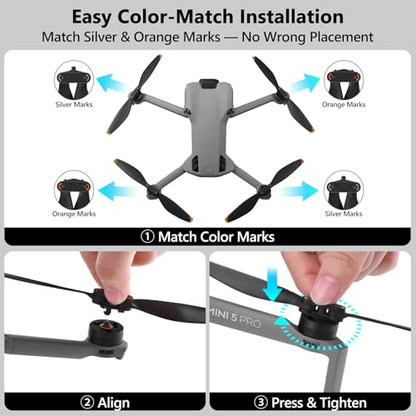 16-Pack Propellers for DJI Mini 5 Pro, Low-Noise Precision-Balanced Blades - color: 16 Pcs