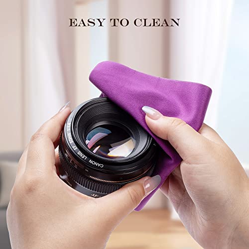 PERFECTSIGHT Microfiber Cleaning Cloth | Eyeglass Lens Cleaner [6 Pack, 5.7x6.7 Inch] Glasses, Phone, Camera, Computer Screen Cleaning | Safe for All Coated Lenses (Purple) - color: Purple, size: 6 Pack