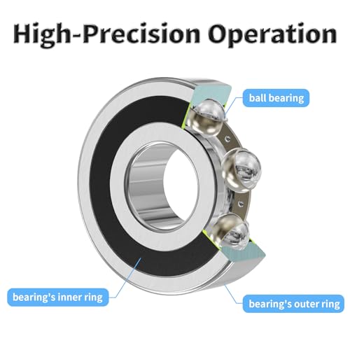 10 Pcs 629-2RS Ball Bearings, Carbon Steel, 9x26x8mm - size: 629-2RS 10Pcs
