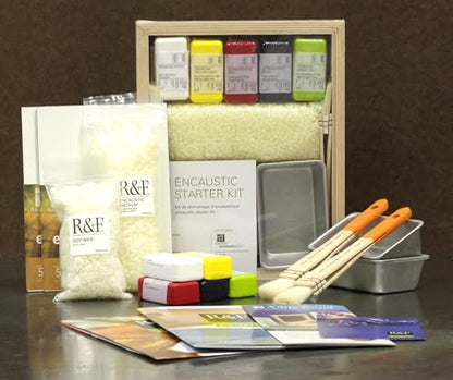 R&F Handmade Paints - Professional Encaustic Paint - Starter Kit, 14 Piece Set - size: 1 Count (Pack of 1), style: Starter Kit