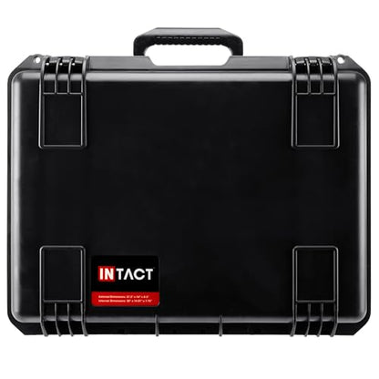 Eylar 21" Intact Premium Series Large Camera Hard Case, IP67 Waterproof Dustproof Crushproof, Lockable, Customizable Pluck Foam, Protective Carrying Case for Cameras, Lenses, Drones, Gear (Black)