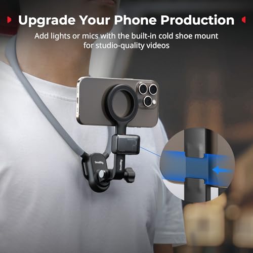 SMALLRIG Magnetic Phone Holder Action Camera Neck Mount with Chest Strap - style: for Phone & Action Camera