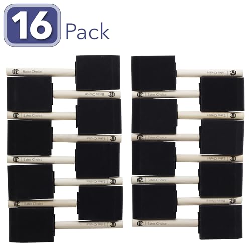 Bates- Foam Paint Brushes, 2 Inch, 48 Pack, Wooden Handle - color: Black, size: 2 Inch, 48 Pack