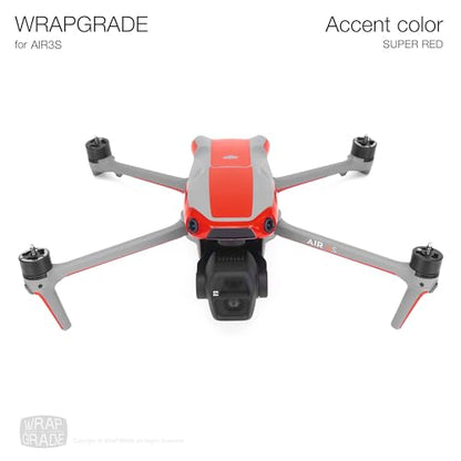 WRAPGRADE Skin Decal Sticker Accent Color Compatible with DJI Air 3S (Super Red) - color: Super Red