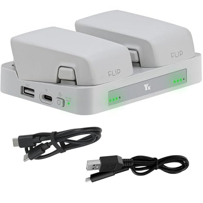 Parallel Charger with Storage Charge for DJI Flip,Rapid Two-Way Charge Hub,Charging Two Batteries Drone Accessories