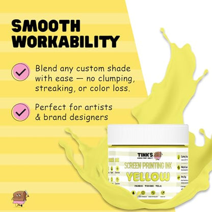 Tinks® Screen Printing Ink - Yellow - 8 oz. - color: Yellow