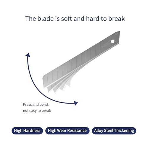 Tools 30Pcs 9mm Utility Knife Replacement Blades Snap off 60 Degree，Blades for Utility Knife and 9mm Box Cutter - Razor Sharp SK4 Steel - size: 9mm 30PC