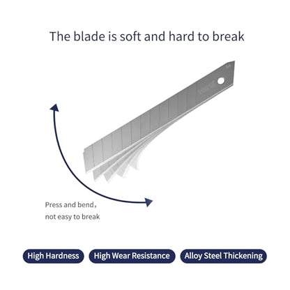 Tools 30Pcs 9mm Utility Knife Replacement Blades Snap off 60 Degree，Blades for Utility Knife and 9mm Box Cutter - Razor Sharp SK4 Steel - size: 9mm 30PC