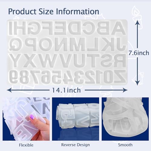 IGaiety Resin Kit for Beginners with Backward Alphabet Mold - size: Alphabet 200ml