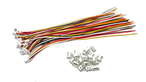 20 Set Micro JST MX 1.25 4Pins Connector Plug Socket 1.25mm Pitch Female & Male Connector PCB Socket 150mm Cable - size: 4Pins