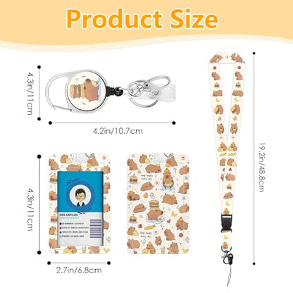 Capybara for ID Badge Holder, Cute Capybara ID Badge Holder - color: Capybara-brown